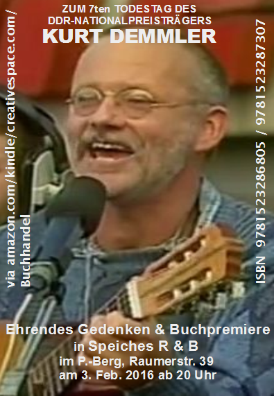 Kurt Demmler " (+ 3.2.´09) - Buchpremiere und eh.