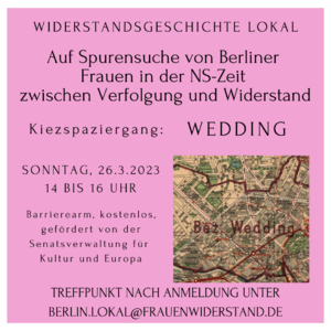 Ankündigung Stadtführung Wedding 2.4.2023