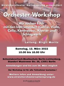 Orchester-Workshop für Streichinstrumente, Klavier und Schla...