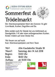 Sommerfest + Trödelmarkt auf dem Abenteuerspielplatz Köpenic...