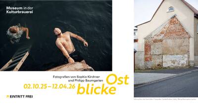 Plakat der Ausstellung Ostblicke. Fotografien von Sophie Kirchner und Philipp Baumgarten