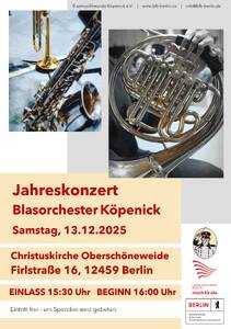 Jahreskonzert vom Blasorchester Köpenick in der Chistuskirch...