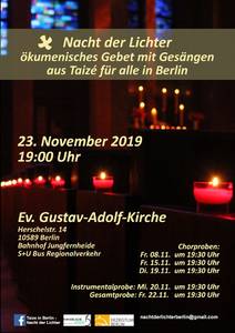 Nacht der Lichter Berlin, 23.11.19, 19:00 Uhr, Gustav–Adolf–Kirche