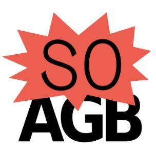 Grafik in rot und schwarz mit Text SoAGB gleichbedeutend mit 